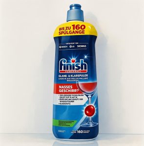 جلا دهنده فینیش ،بطری مایع جلادهنده ماشین ظرفشویی فینیش اصل آلمان برای درخشندگی و خشک شدن سریع ظروف بدون لکه آب finish