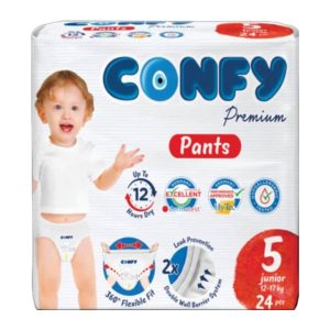پوشک کانفی شورتی سایز5 – بسته ۴۰ عددی Junior Pants Premium با Pants-Dry و کمربند کشسانی ۳۶۰ درجه برای نوزاد ۱۱-۲۵ کیلو