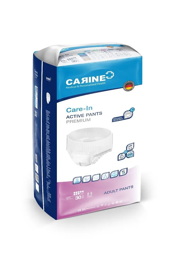 پوشک کارین آلمان شورتی متوسط – بسته ۱۶ عددی با جذب سریع و لایه تنفسی برای دور کمر ۷۰-۱۲۰ سانتی‌متر