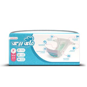 پوشک مای بی بی سایز ۲ بسته بندی اصلی مناسب نوزادان ۳ تا ۶ کیلوگرم با لایه رویی نرم پنبه‌ای و عصاره بابونه"