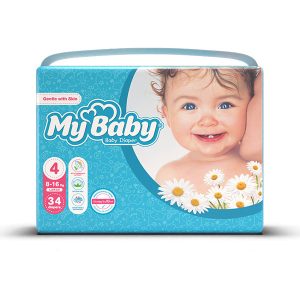 پوشک مای بیبی سایز 4 – بسته ۸۰ عددی Maxi با فناوری Super Absorb و جذب عالی برای نوزاد ۷-۱۸ کیلو ۲۰۲۵