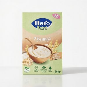 غذای کمکی هرو 5 غله بسته 200 گرمی، فرنی چندغله غنی آهن و ویتامین B برای نوزادان 6 ماهگی، بافت نرم با طعم طبیعی بدون شکر افزوده.