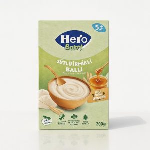 هرو برنج و گندم و عسل بسته 200 گرمی، فرنی مغذی غنی آهن و ویتامین برای نوزادان 6 ماهگی، بافت نرم با طعم طبیعی عسل بدون شکر.